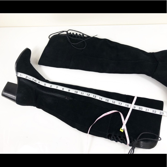 ALDO JEFFERS SUEDE OVER THE KNEE LACE BOOTS - Picture 3 of 8